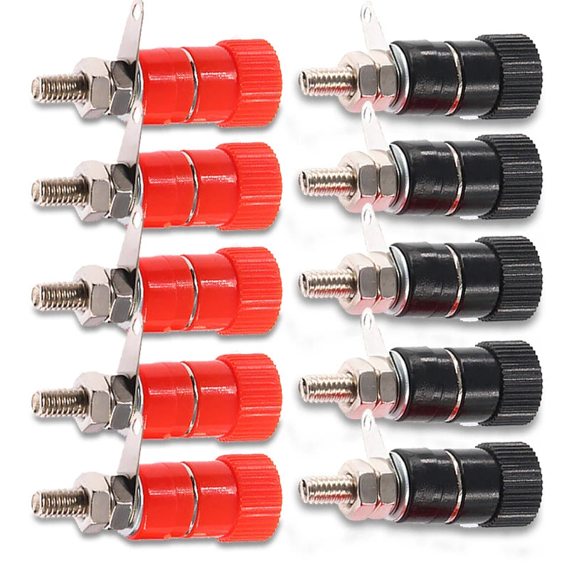 5/10PCS Binding Posts Terminals 4mm Banana Plug Socket Nickel Plated Terminal Red Black Barrel Connector For Amplifier Arduino