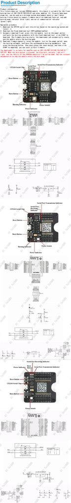 ESP8266 ESP-WROOM-32 ESP32-WROVER Development Board Test Programmer Socket Downloader for ESP-01 ESP-12F ESP-07S ESP-12S ESP32