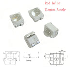 50/100/200PCS SMD LED 3528 4Pin PLCC-4 Red/Yellow/Blue/Green Color With Len For Car-Lighting
