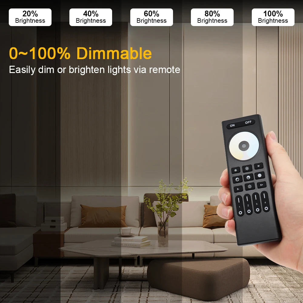 1-10M CCT 2700K-6500K Dimmable LED Strip 5mm 10mm COB LED Strip Light CCT Strip Tuya WiFi Controller Linear LED Tape With Dimmer