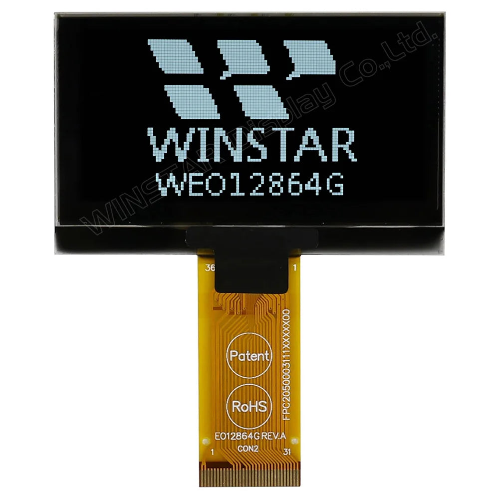 Winstar WEO012864K 31P COG Graphic SPI/I2C/6800/8080 SSD1309 3V 2.7" 27 2.7 inch 128x64 OLED Display
