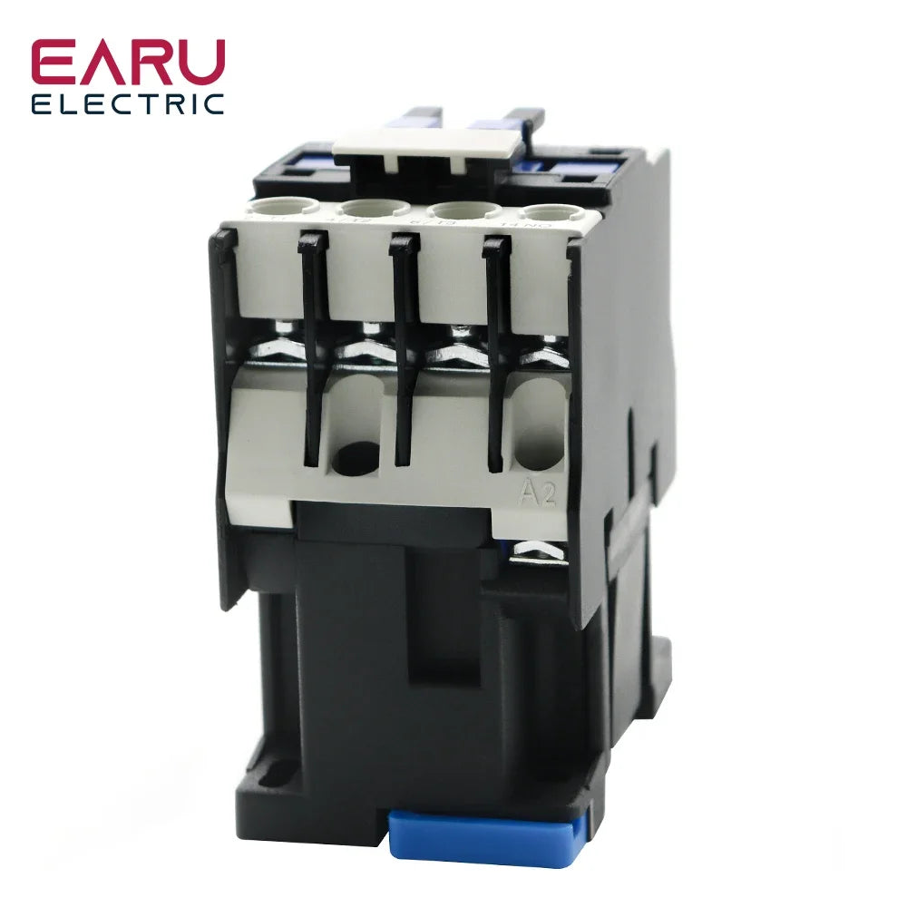 EARU Three Phase LC1 CJX2-1810 18A NO Coil Voltage AC Contactor 380V 220V 110V 24V 50/60Hz Din Rail Mount 3Pole+1NO Normal Open