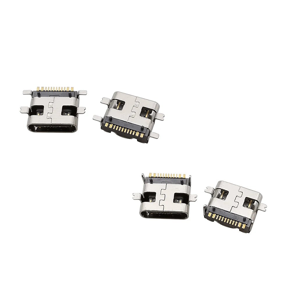 80/100Pcs Type C USB Charging Jack Welding Connectors 2Pin 6Pin 16Pin USB-C Socket For Mobile Phone PCB DIY Repair Kits