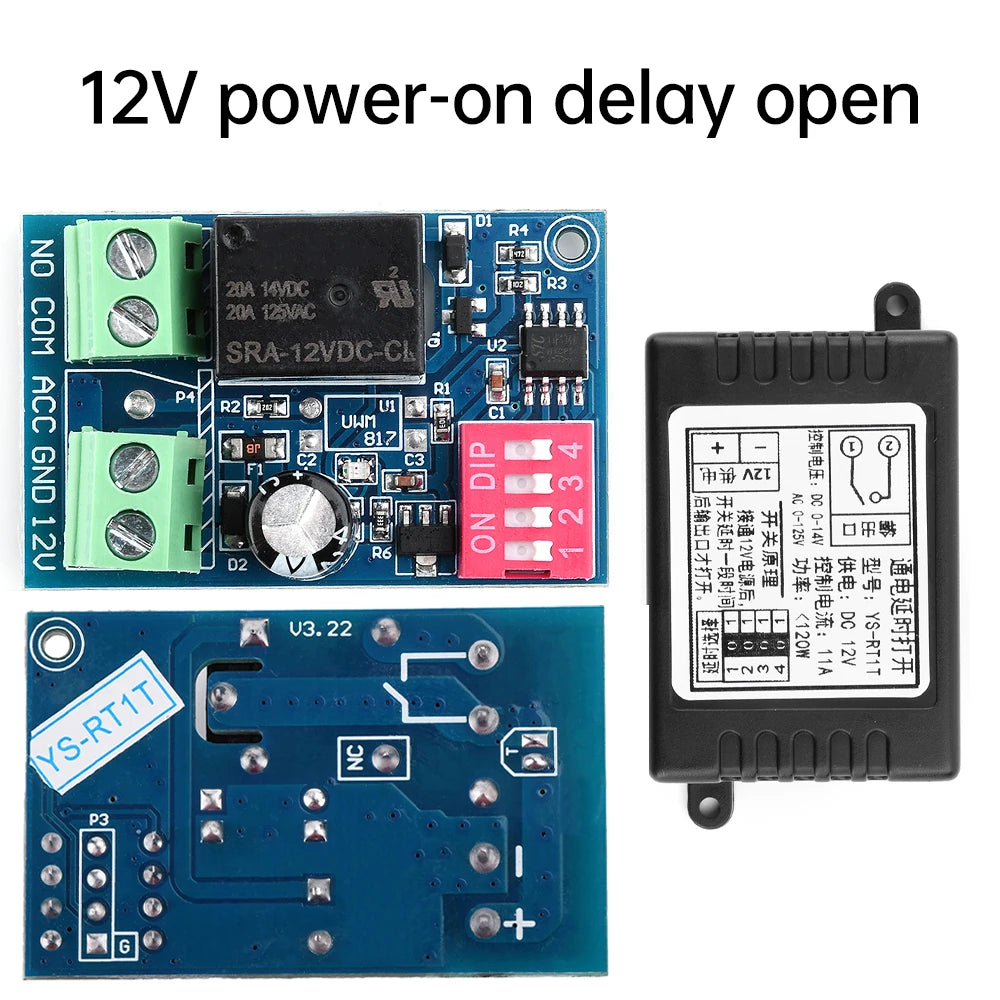 DC 12V Time Delay Relay Module Car Power On/off Delay Relay Switch For Car Modification Lighting Door And Window Delayed Lifting