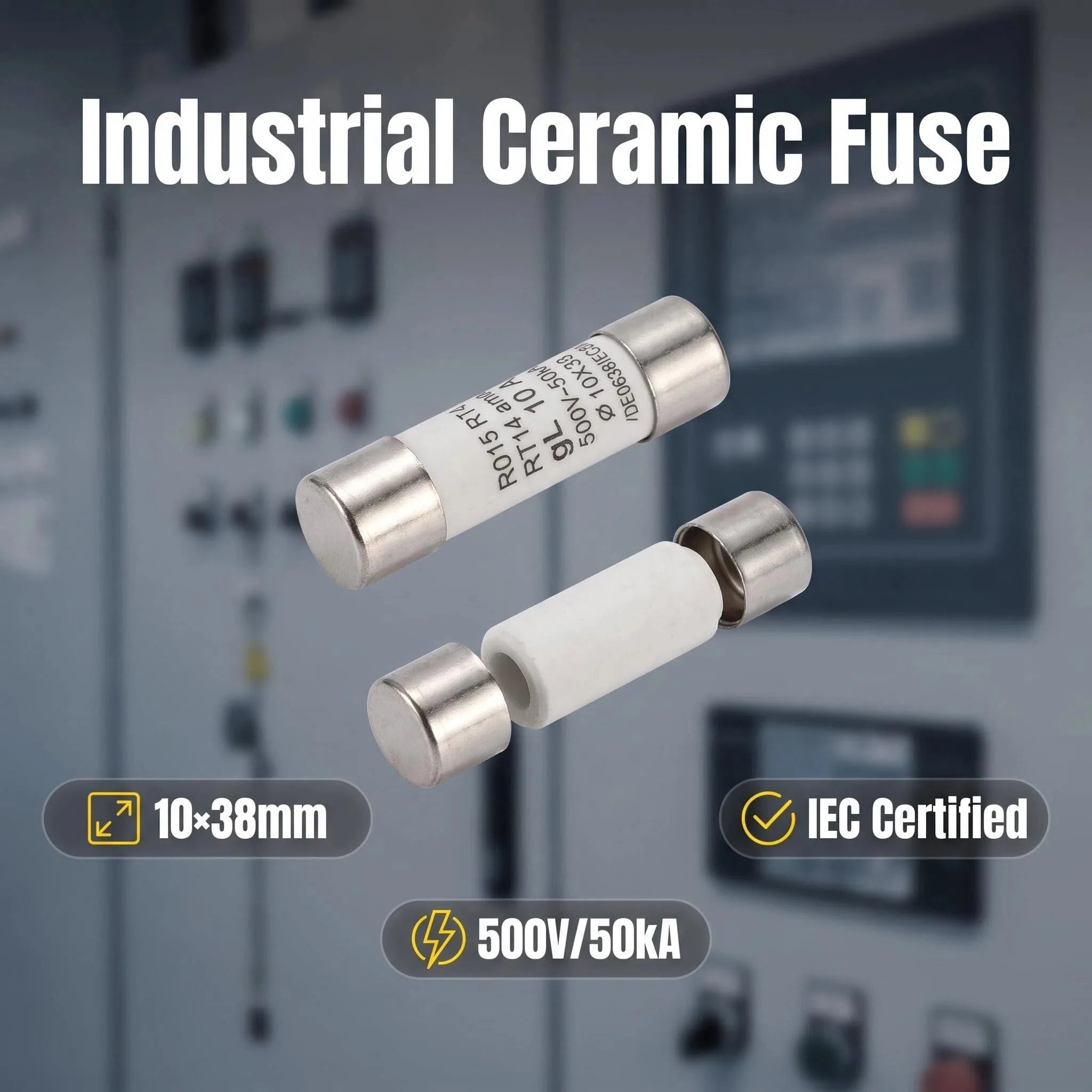 10pcs Fast Blow Ceramic Fuse 10*38mm 500V 1A 2A 3A 4A 5A 6A 8A 10A 16A 20A 25A 32A