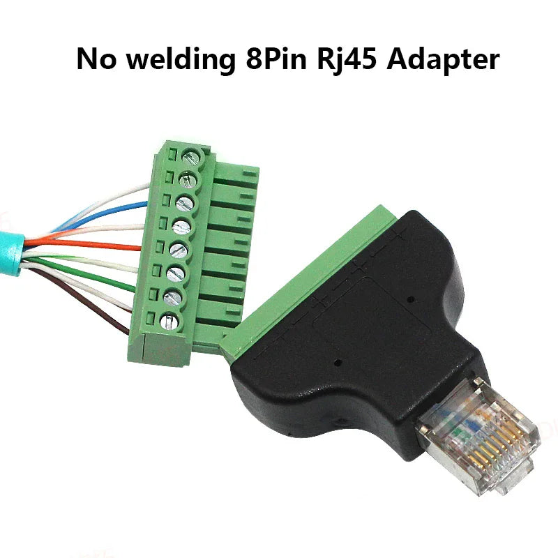 Rj45 to Screw Terminal Block 8P Connector Ethernet Rj45 Male Female to 8 Pin Screw Terminal Network Adapter Cable For CCTV DVR