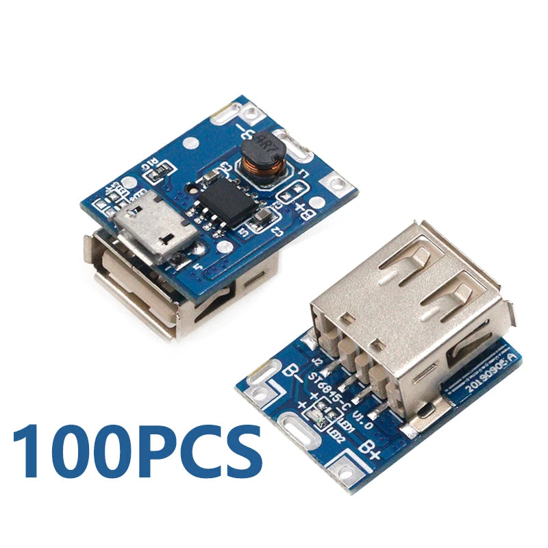 5PCS 5V Boost Step Up Power Module Lithium LiPo Battery Charging Protection Board LED Display USB For DIY Charger 134N3P Program
