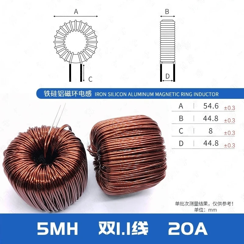 1pcs 47mm Iron Silicon Aluminum 1/1.5/2/3/4 Mh 184125 Charging Pile Pfc Lc Filter Inductor Dc-dc