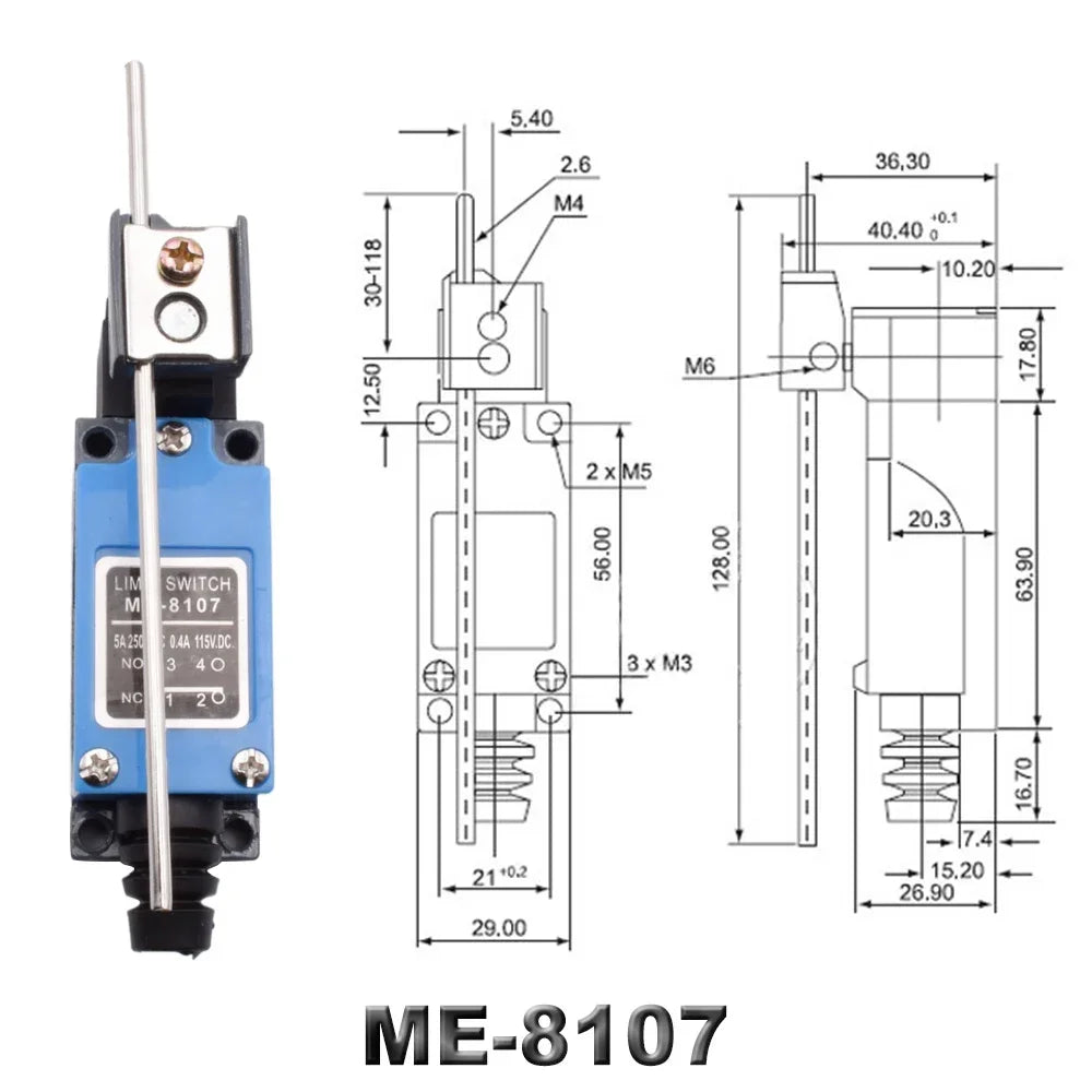 CNC Momentary Limit Switch ME 8104 8108 8111 8122 9101 5A/220V Rotary Roller Lever Sealed Industrial Machine Limit Switch