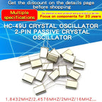 5PCS HC-49U Quartz Crystal Resonator Passive Oscillator 49U DIP-2P 2MHz 4MHz 6MHz 8MHz 9MHz 10MHz 12MHz 16MHz 27MHz