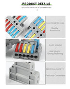 5PCS Wire Connector Multicolour Lever Push-in Electrical Cable Home Connectors LED Junction Box Universal Compact Terminal Block
