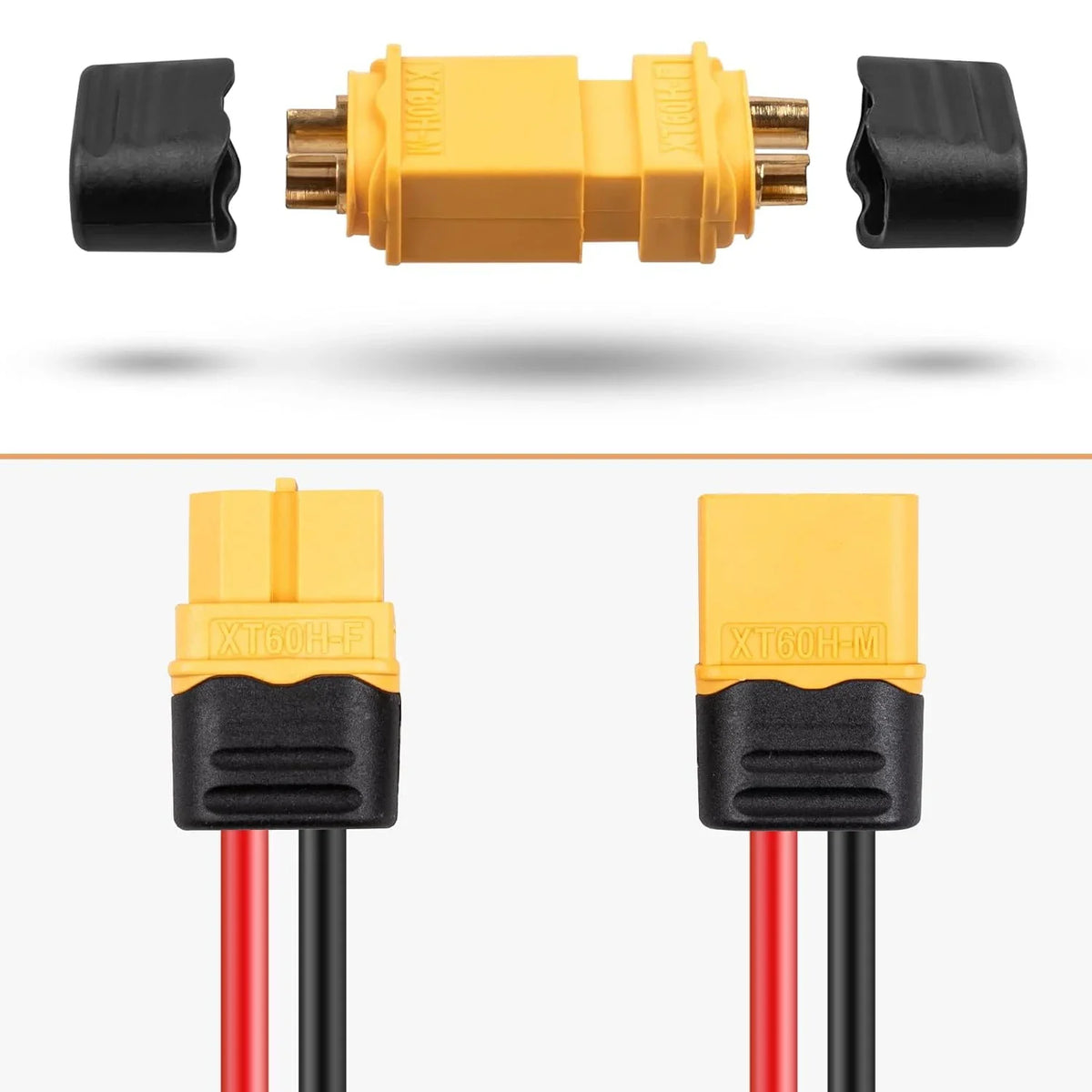 20Pairs XT60H (XT60 Upgrade) Connectors XT60H Male Female Bullet Connectors Plugs with Sheath for Lithium Battery RC Planes Car
