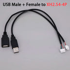 USB Male Female Terminal Data Line To Head JST 1.25/ZH1.5/PH2.0/XH2.54-4Pin Adapter Extension Touch Screen Cord