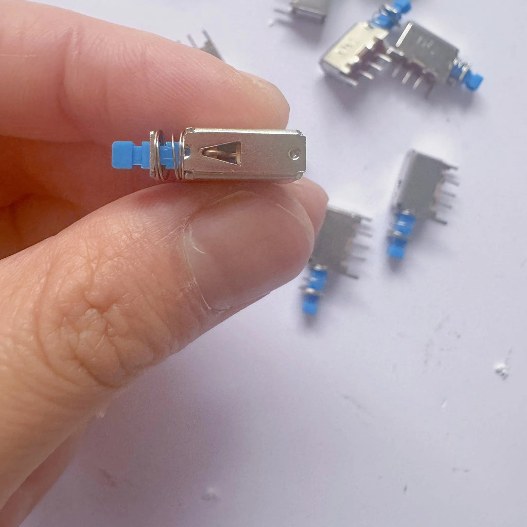 5PCS Spring Switch 22x5x8mm Reed Switch Latching Self-locking Plastic Push Button Switch 3Pin DIP PS-004