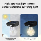 Solar Wall Lights Outdoor with 3 Lighting Modes & Motion Sensor, Solar Porch Light with 2 Bulbs, Waterproof Solar Wall Sconce