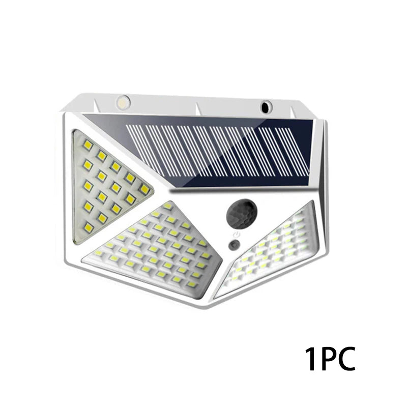 1-12 Pack Solar Lights Outdoor 100 LED Wall Lamp Motion Sensor Lights Waterproof Solar Street Light for Garden Porch Yard Garage