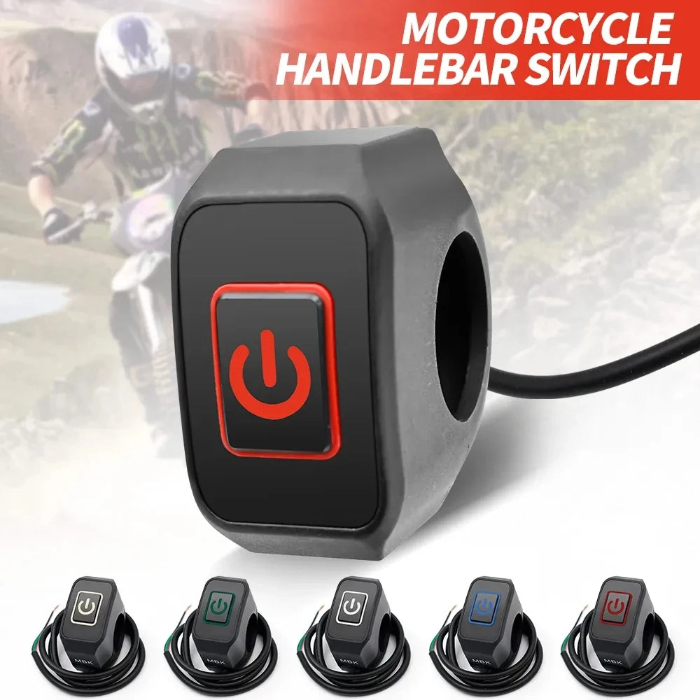 1/2pcs Motorcycle Handlebar Switch ON OFF Headlight Horn Control Modification Switch 22mm Waterproof Button Accessories12V