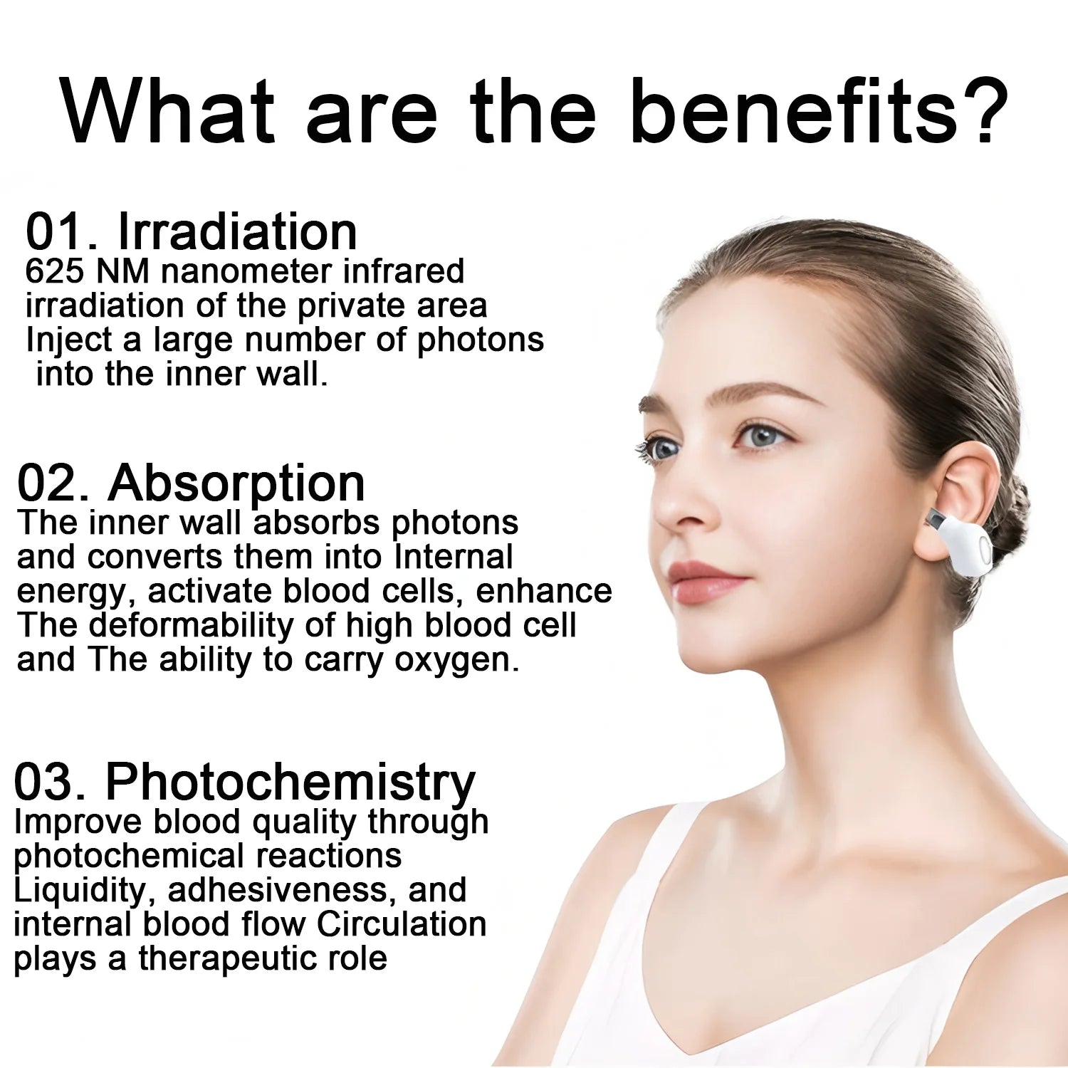 650nm Laser Ear Therapy Device | Tinnitus Relief Earplug for Otitis Media, Rhinitis & Sinusitis Care