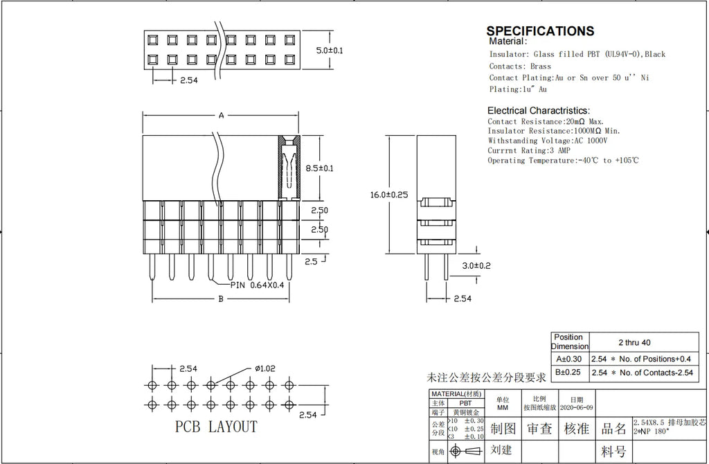 20pcs 2.54mm PC104 Double Row Extra 2.5/5/7.5mm Spacer Elevated Extended High Plastic Industrial 2.5mm PCB Female Header Socket