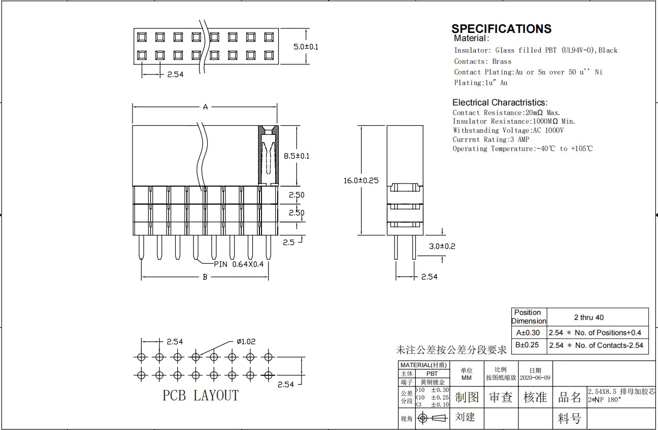 20pcs 2.54mm PC104 Double Row Extra 2.5/5/7.5mm Spacer Elevated Extended High Plastic Industrial 2.5mm PCB Female Header Socket