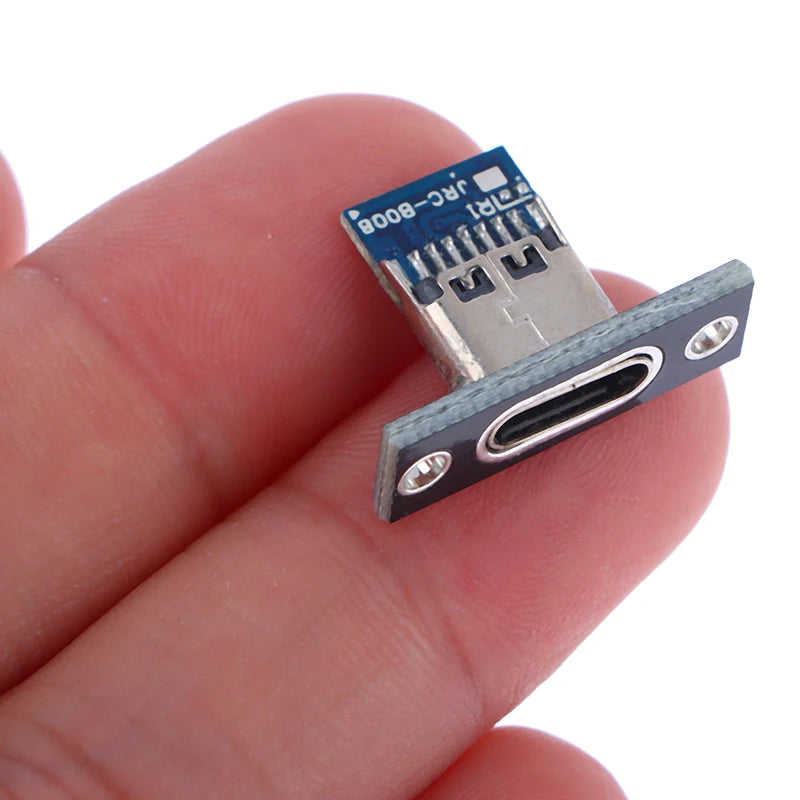 10pcs USB 3.1 Type C Socket With Screw Fixing Plate Type-C USB Jack 3.1 Type-C 2Pin 4Pin Female Connector Jack Charging Port