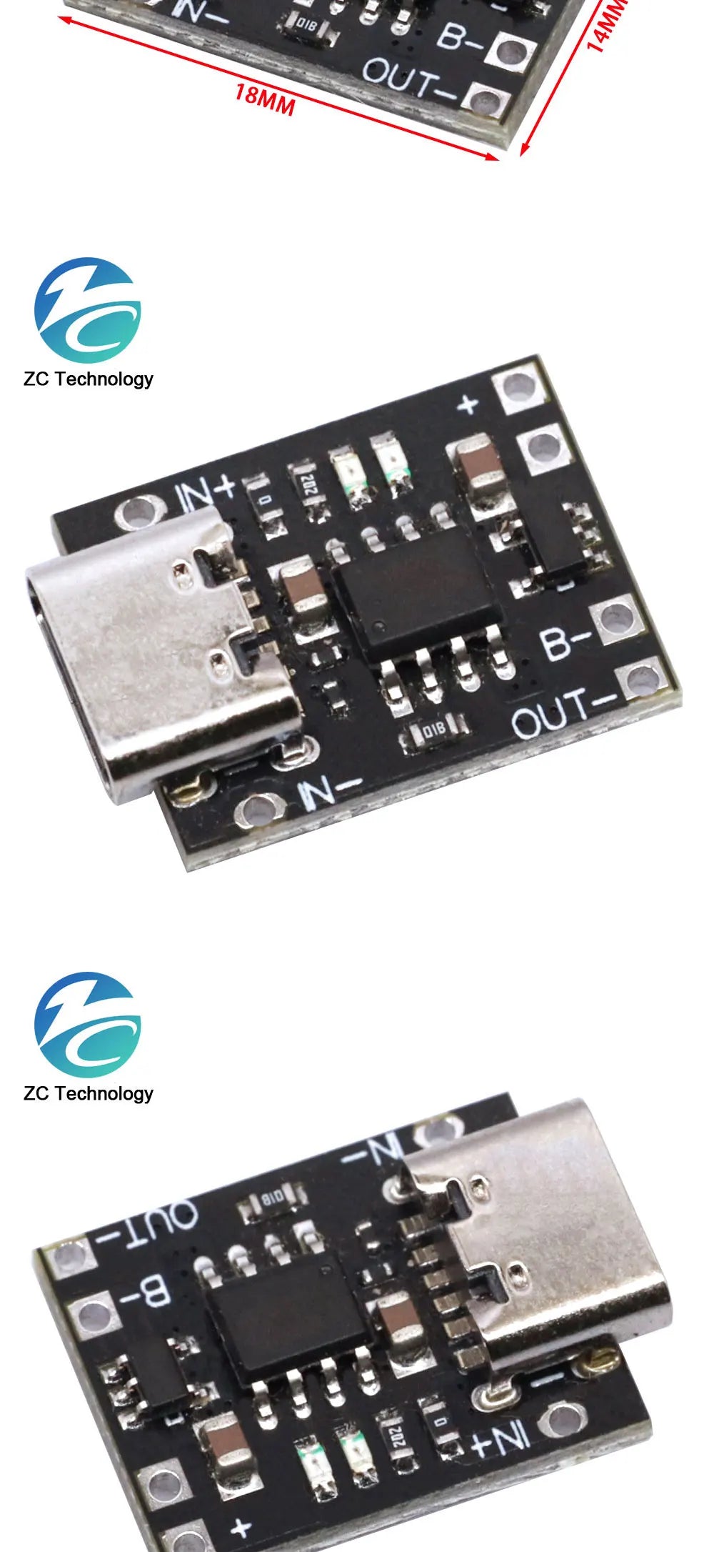 Mini Lithium Battery Charging Module 1A Charging Board TP4056 Module 18650 Charger TYPE-C Interface