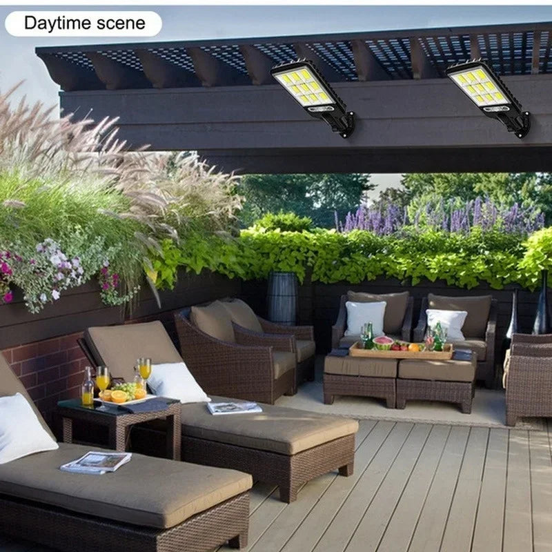 Outdoor Solar Garden Lights with Human Body Motion Sensor 3 Modes Terrace Garage Courtyard Waterproof Outdoor Solar Lamp