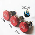 16mm 19mm 22mm Emergency Stop Metal Switch Mushroom Head Push Button Stop Switch 1NO1NC 2NO2NC Latching Switch Retention On Off