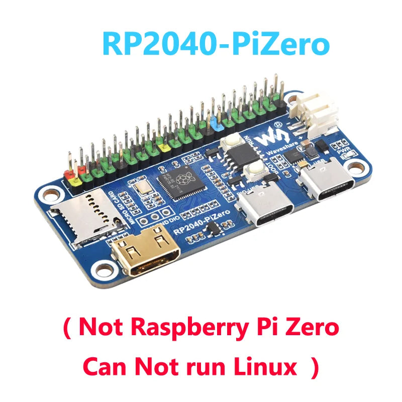Waveshare RP2350-PiZero RP2040-PiZero Raspberry Pi Pico 2 RP2350B RP2350-PiZero Development Board PSRAM DVI For HDMI