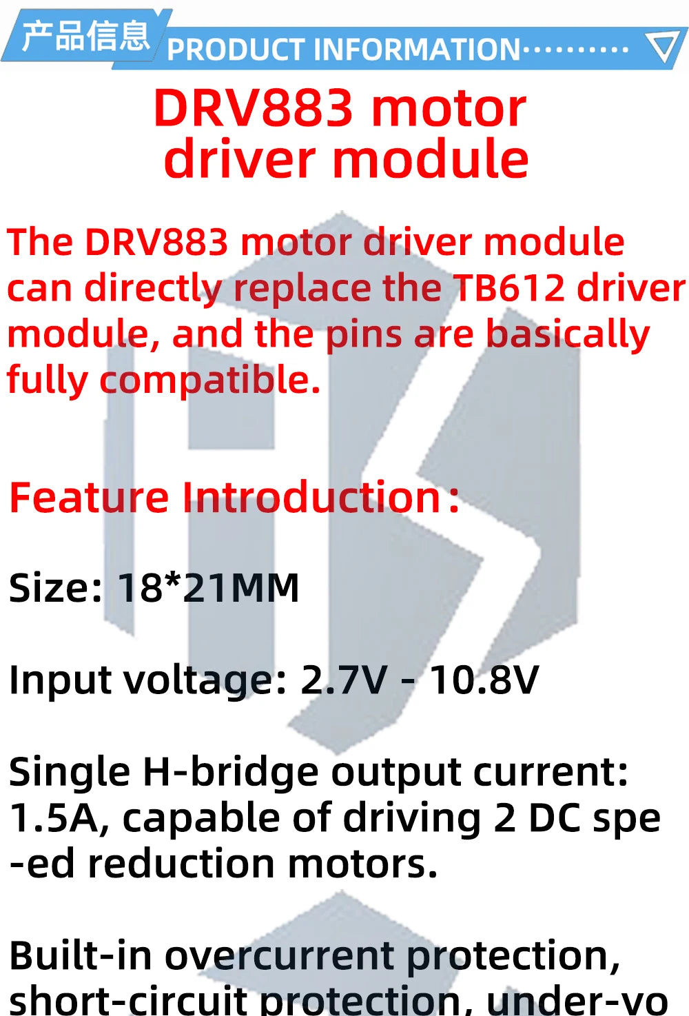 TB6612/DRV8833 Dual Motor Driver 1A TB6612FNG for Arduino Microcontroller Better than L298N