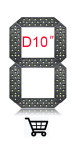 4pcs/lot 10 inch Small Size 7 Segment LED Display For Price/Time/Temperature/Score Sign Outdoor Waterproof Digital module