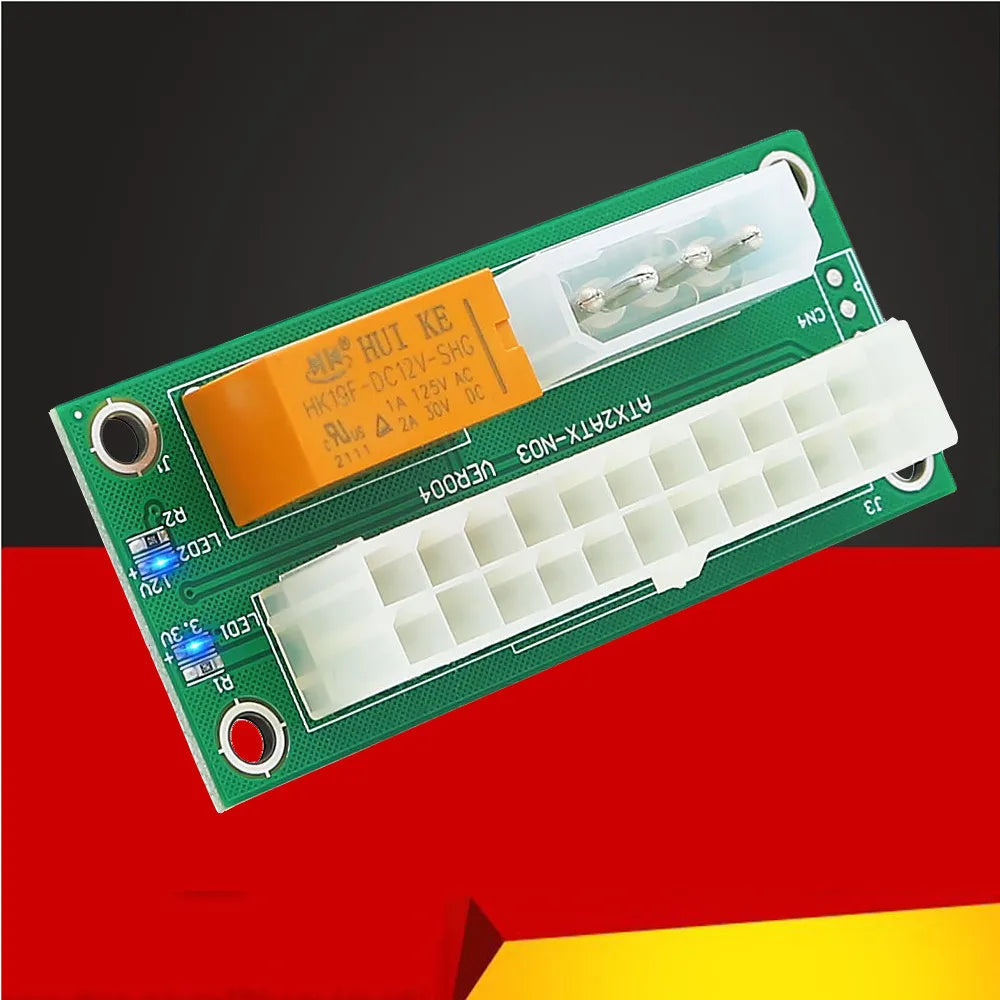 Dual PSU Power Supply Sync Adapter Board with LED Add2psu ATX 24Pin To 4pin Molex Synchronous Connector Riser Cable Miner Mining