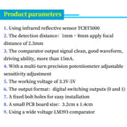 1/5/10Pcs TCRT5000 Infrared Reflective Sensor IR Switch Barrier Line Tracking Module 4Pin 3.3-5V Sensor For Arduino Smart Car