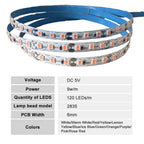 DC5V S Shape 2835 SMD LED Strip 6mm Width Bendable 120LED/m Flexible Foldable String Light DIY Neon Sign Letter 12Color 0.5m-10m