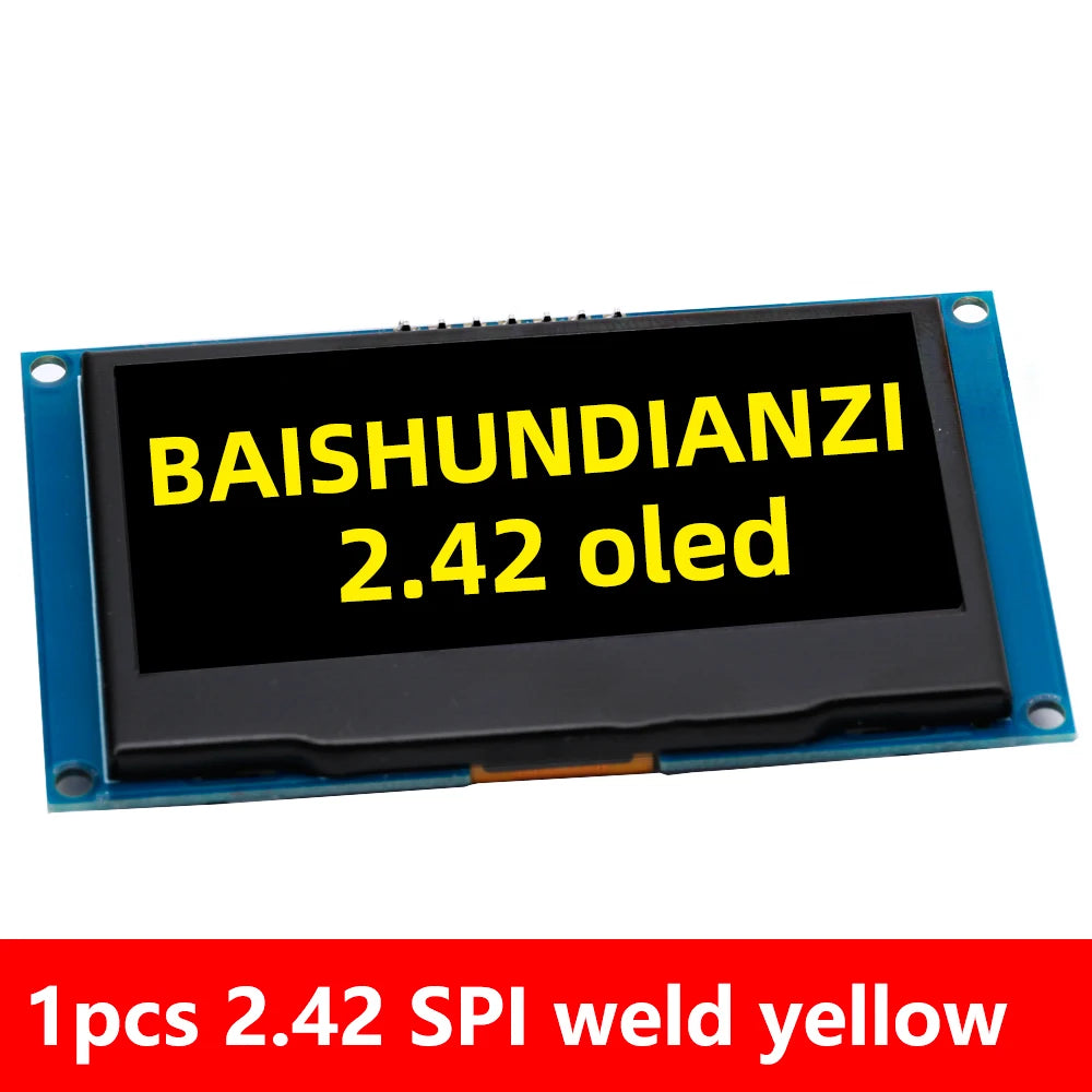 GREAT IT  2.42" 2.42 inch LCD Screen White BLUE 128x64 OLED Display Module IIC I2C SPI Serial for C51 SPD0301