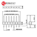 10pcs 1.0mm 1.27mm 2.0mm 2.54mm Pin Header Double Row Male 1/2~40P Breakaway PCB Board Connector Strip Pinheader 1*2/2P 4P 6-40p