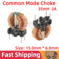 5pcs Vertical Toroid Magnetic Ring Common Mode Inductor Wire Wind Wound Coil 35mH 2A Switching Power Supply Filter 0.4mm Wire
