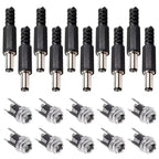 10Pairs DC Power Supply Jack Socket Female Panel Mount Connector 3-Pin 5.5x2.1mm 5.5mm*2.5mm Male DC Power Plug