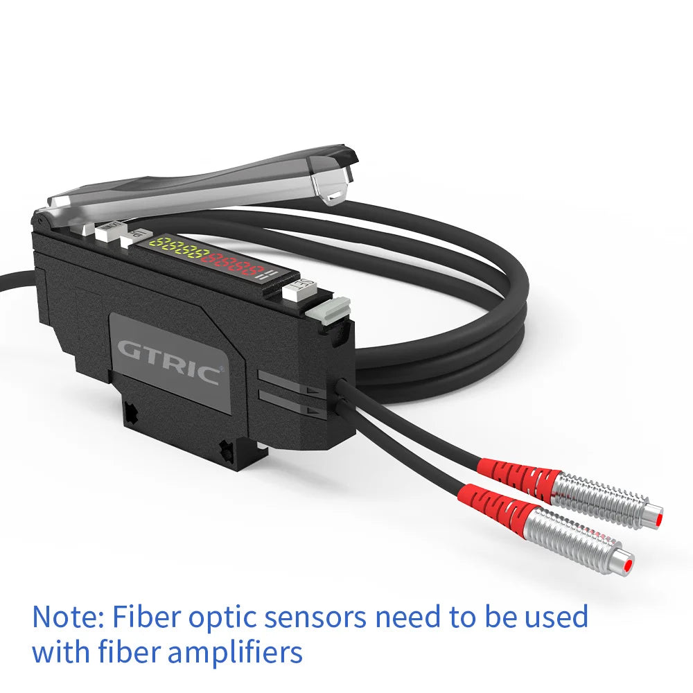 GTRIC Fiber Optic Sensor Amplifier,10-30V DC 3-wire PNP NO/NC NA41 ,Coaxial Non-coaxial Diffusion Optical,Photoelectric Sensor
