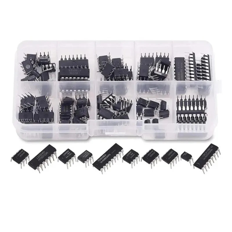 85Pcs Integrated Circuit Chip Kit 10 Value IC Chip NE555 LM324 LM393 UA741 ULN2803 LM358 LM386 NE5532 ULN2003 PC817