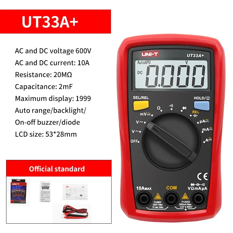 UNI-T Multimeter Professional UT890C UT890D+ UT89X UT89XD UT89XE UT60S UT60BT UT61B+ UT61D+ UT61E Plus Electrical Multi Meter