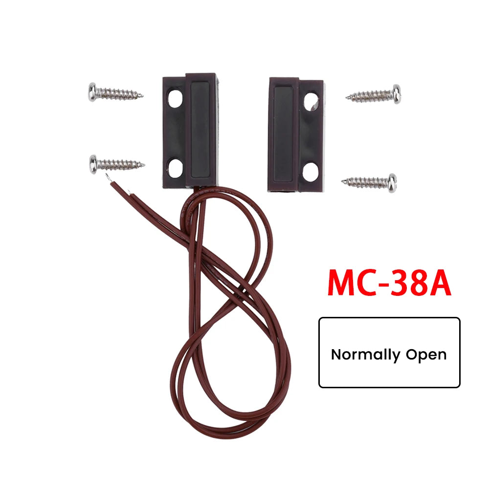 MC-38 Magnetic Switch Door Window Sensor Detector Micro Alarm Reed Switch Closed or Normally for Home Security Alarm System