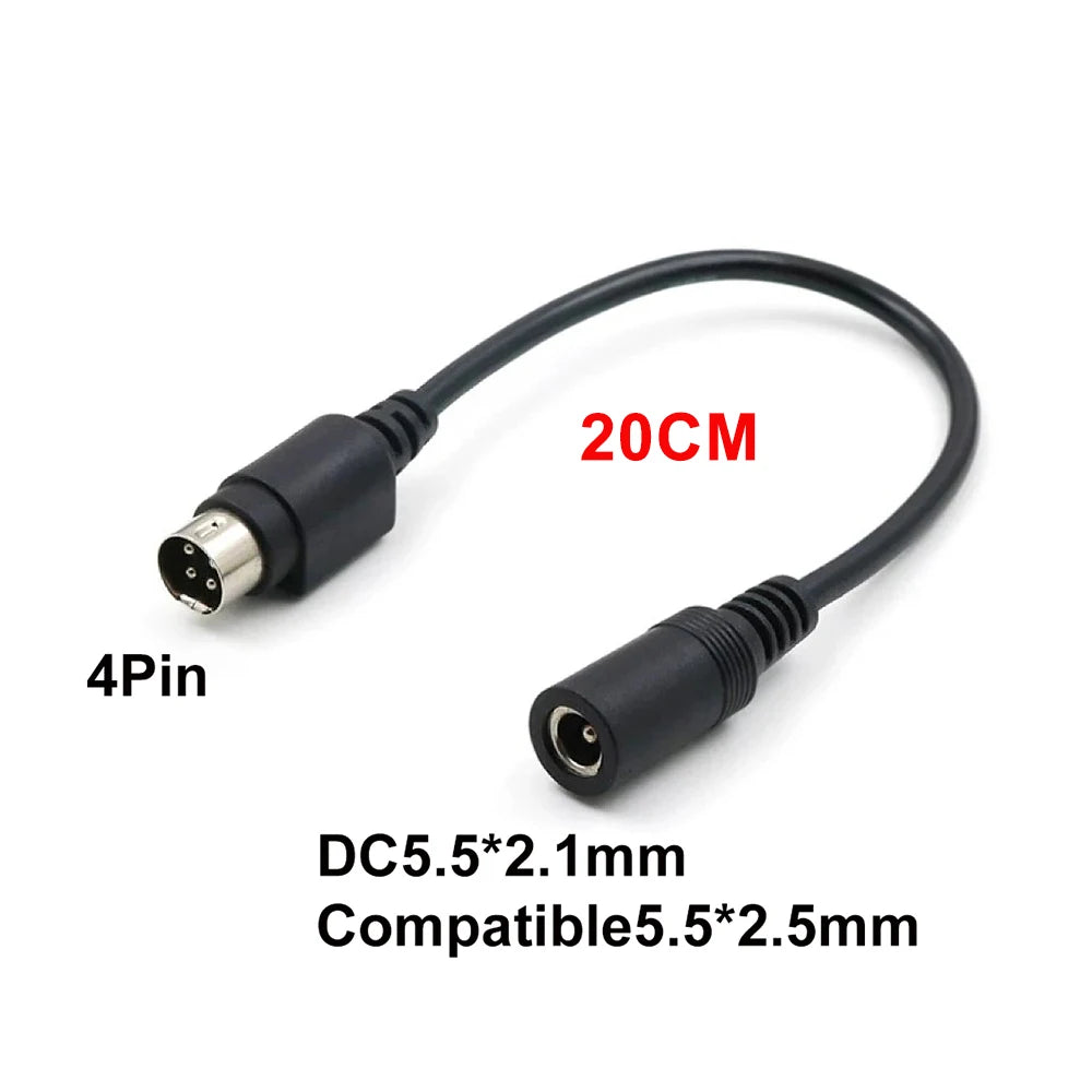 1PCS DC Power Supply Adapter Cable 5.5 X 2.1mm Female to MINI DIN 4 Pin Male For SATO TG-5011-19V-ES TV LCD VCR Lead Wire