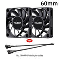 TEUCER UT-60 Slim 60mm PC Case Fan 3500RPM High Airflow CPU Cooler 6/7CM Ultra-thin Cooling Fan