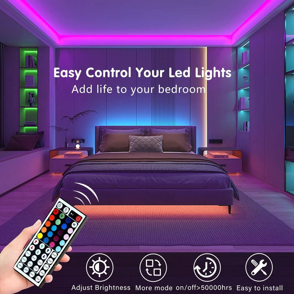 44KEY WiFi IR RGB LED Strip Controllerr/24Key Infrared Dimmer Blue Backlight Multi Light Modes RGB LED Ambient Decor Tape Lights