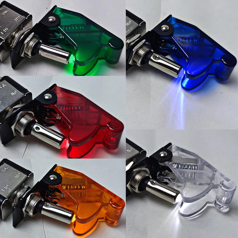 1Pcs 12V 20A Illuminated LED Toggle Switch Auto Car Boat Truck Red Blue Green Yellow White