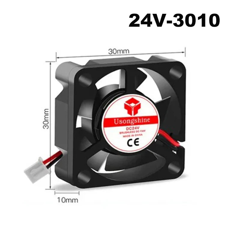 5010/4020/4010/3010 5V/12V/24V Cooling Turbo Fan Brushless 2Pin For 3D Printer Extruder DC Cooler Blower Part Plastic Fans