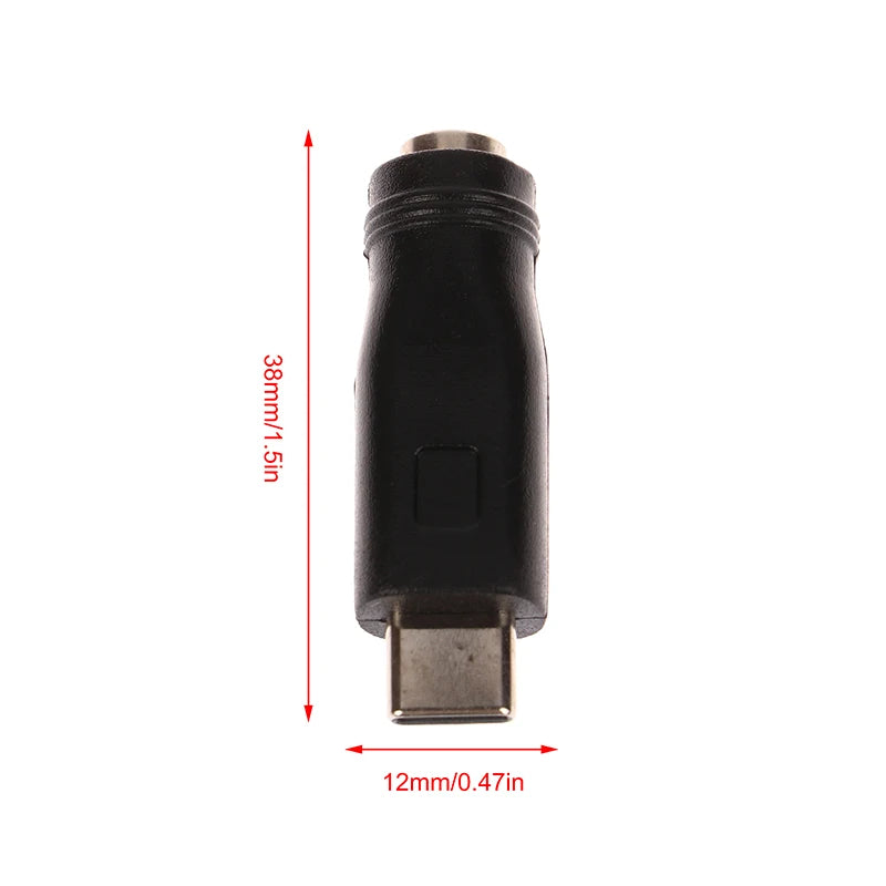 1/2pc DC Power Adapter Converter 5.5x2.1mm Female Jack To USB Type C Male Connector
