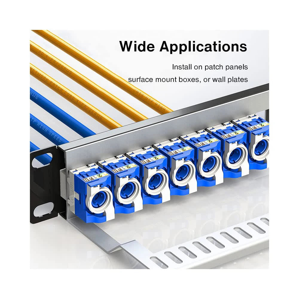 Cat6A/Cat6/Cat5e Keystone Jack RJ45 Keystone Jack Module Connector Network Coupler High Speed Ethernet Wall Jacks Adapters