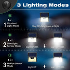 Solar Lights Outdoor Garden, 176 LED Ultra Bright Security Lights Motion Sensor, 3 Modes Waterproof Solar Powered Wall  Lights